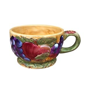 Gibson Ceramic 3D Harvest Pantry Hand Painted Multicolor Large Coffee Tea Cup